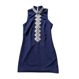 HIVE & HONEY Women's Summer, sleeveless Dress, small; Ribbed Navy blue;